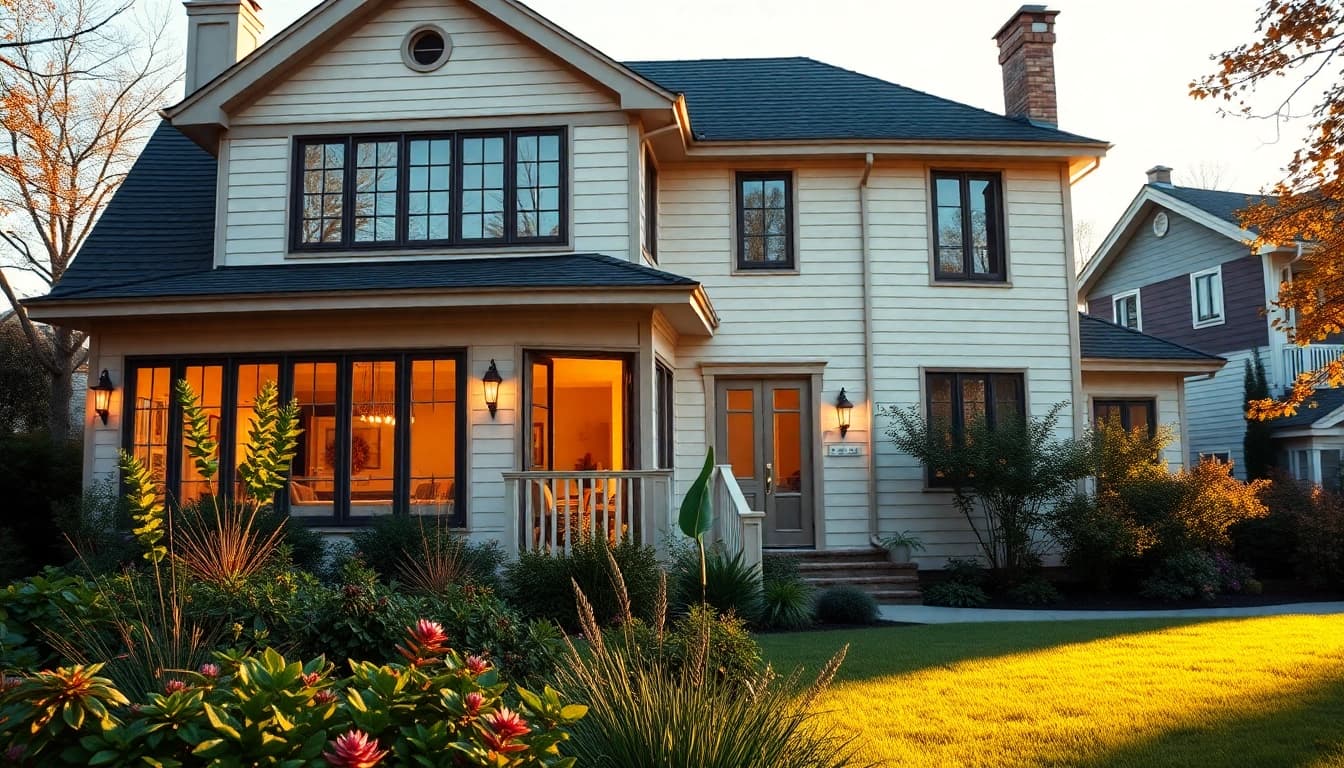 Milton Colonial Addition Renovation features a refined facade and elegant garden.