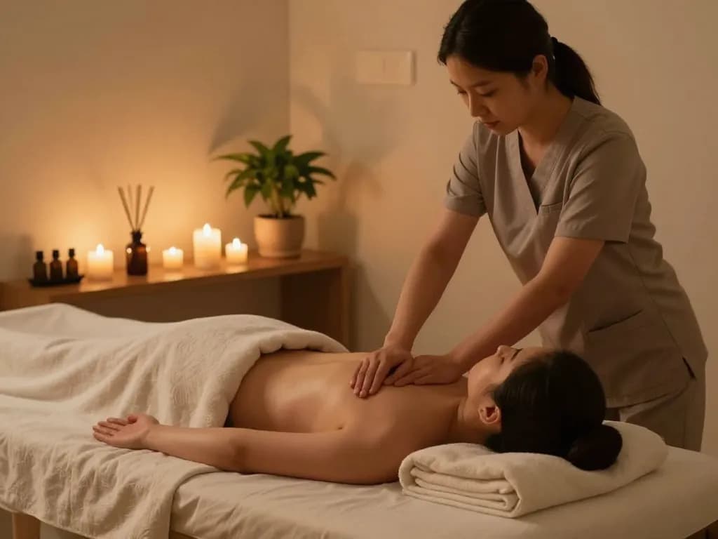 Professional 부전동마사지 therapy session in a soothing spa environment.