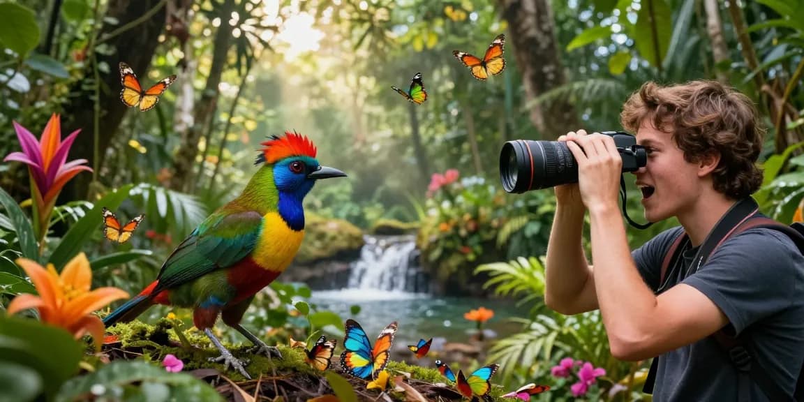 Explore the vibrant world of unique birds with rokok88 super in an enchanting rainforest