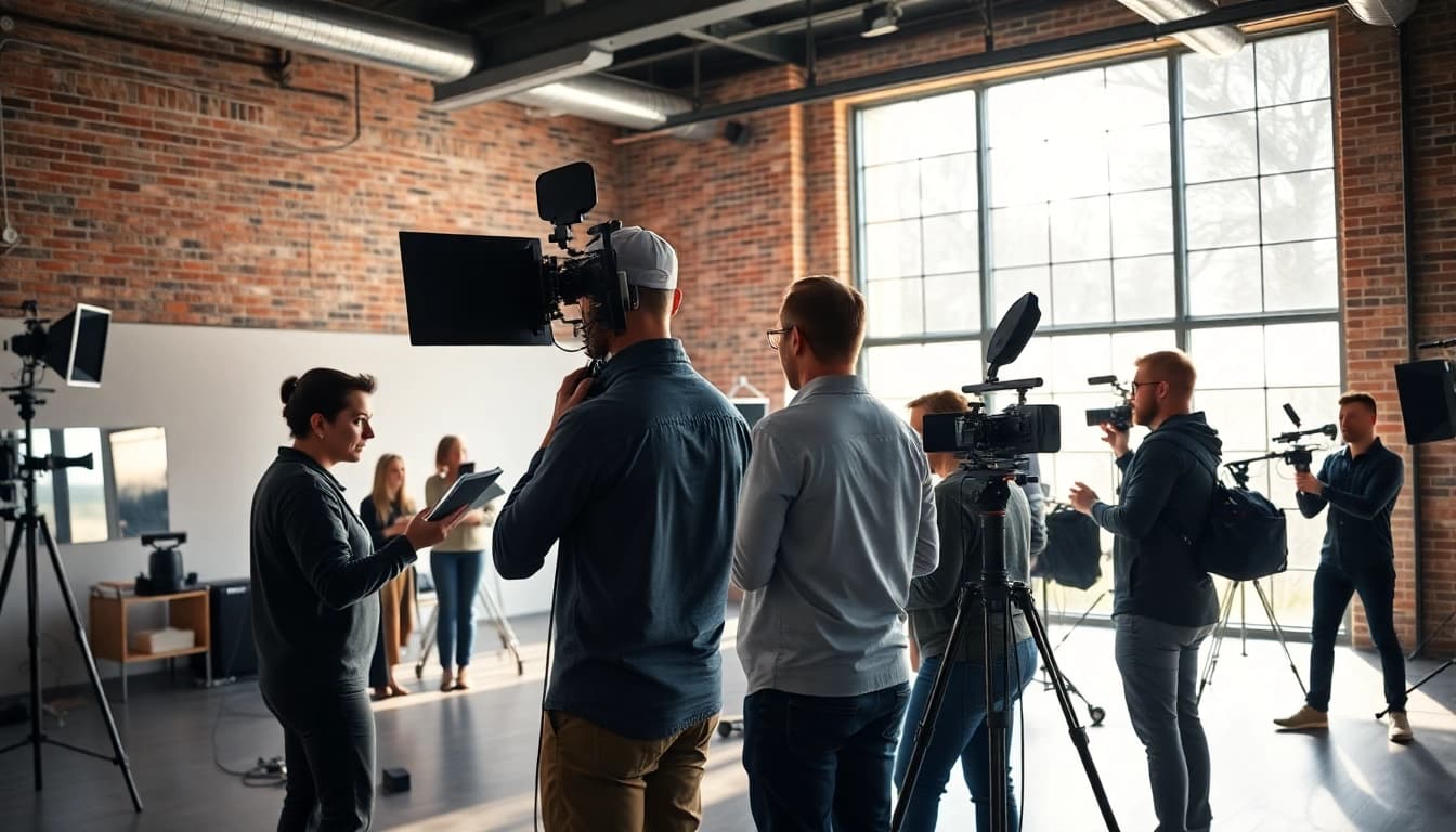 Creating captivating video production edmonton with a dynamic team in action.