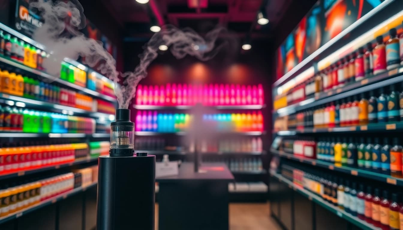 Showcase of e-liquids and vapes at https://vapejuicedepot.com inviting customers to explore choices.
