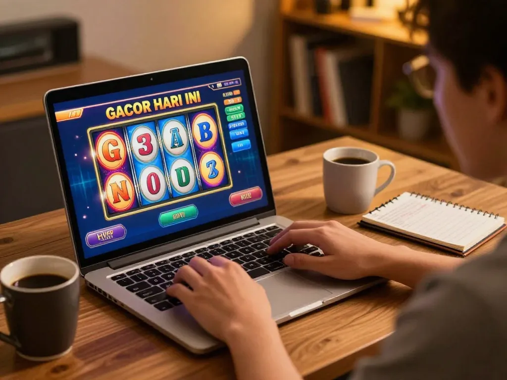 Engaging in slot gacor hari ini while enjoying a cozy online casino experience with strategy notes.