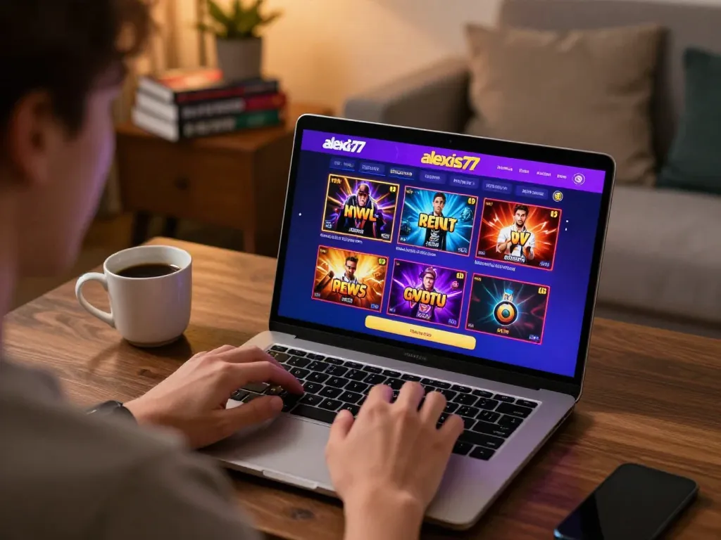 Engaging with the alexis77 online casino platform while focused on gaming strategy.
