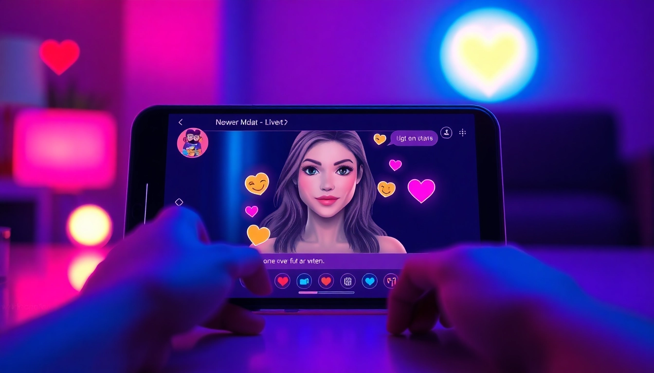 Engaging NSFW AI chat experience with a vibrant digital interface and intimate visuals.