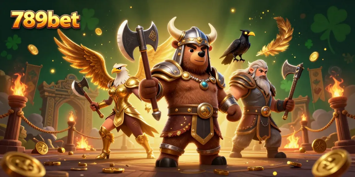 Win big with 789bet in a dynamic casino adventure featuring a Viking, eagle, and magical elements.