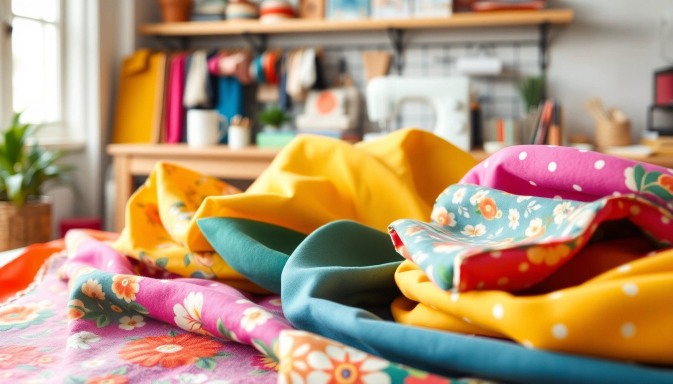Dames stoffen online met kleurrijke patronen en diverse texturen in een inspirerende setting.