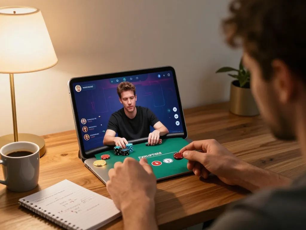 Player strategizing a winning hand on Paris888 during an engaging mobile poker game