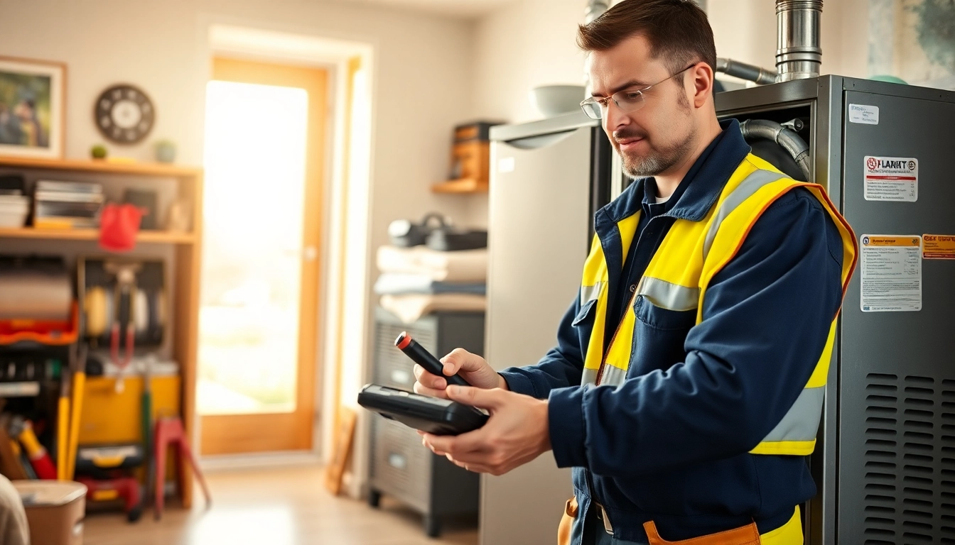 Skilled professional performing emergency hvac repair bc in a home environment, showcasing reliable service.