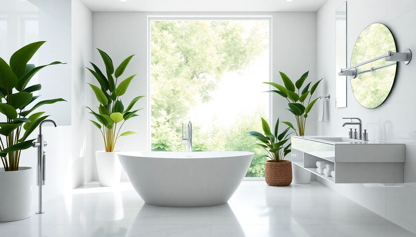 Transform your space with elegant bathrooms featuring modern fixtures and calming design elements.