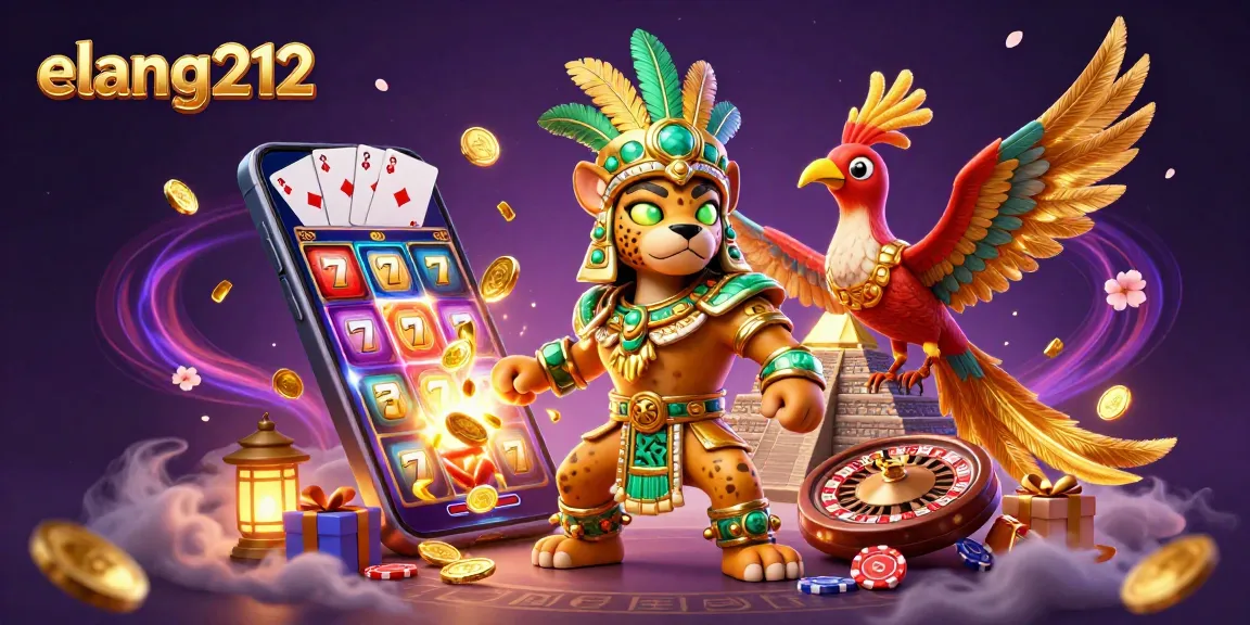 Engage with elang212's colorful slot adventure featuring a Mayan priest and vibrant game elements.