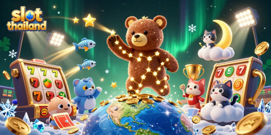 Experience exciting gameplay with slot thailand's vibrant 3D illustration showcasing dynamic slot reels and magical elements.