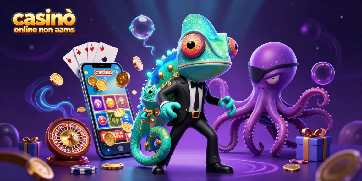 Gioca sui casinò online non aams con un camaleonte segreto e un geko tecnico nella scena avvincente.