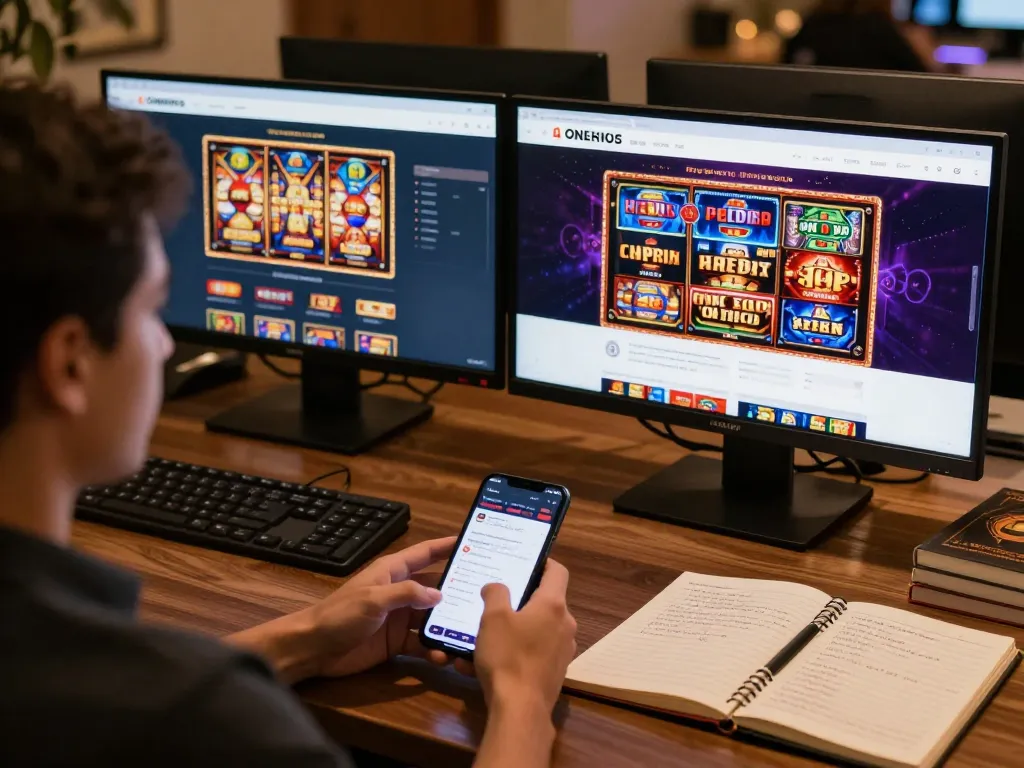 Berinteraksi dengan platform online hoki77 heylink untuk permainan slot yang mendebarkan, menunjukkan strategi dalam bermain.