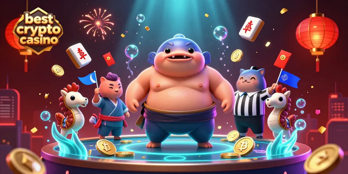 Gioca nei migliori crypto casino con Bitcoin e Ethereum in un'illustrazione dinamica.