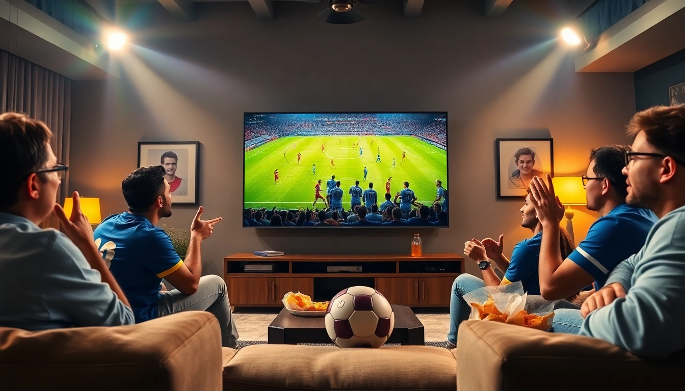 استمتع بإثارة koora tv مع إعداد بث رياضي حي يضم مشجعين يستمتعون بمباراة كرة قدم مباشرة.