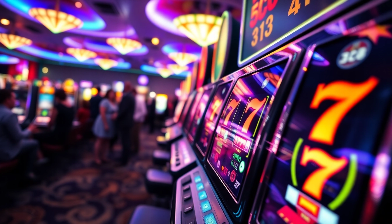 Rasakan keseruan bermain slot 777 dengan mesin slot yang berkilauan dan pemain yang antusias.