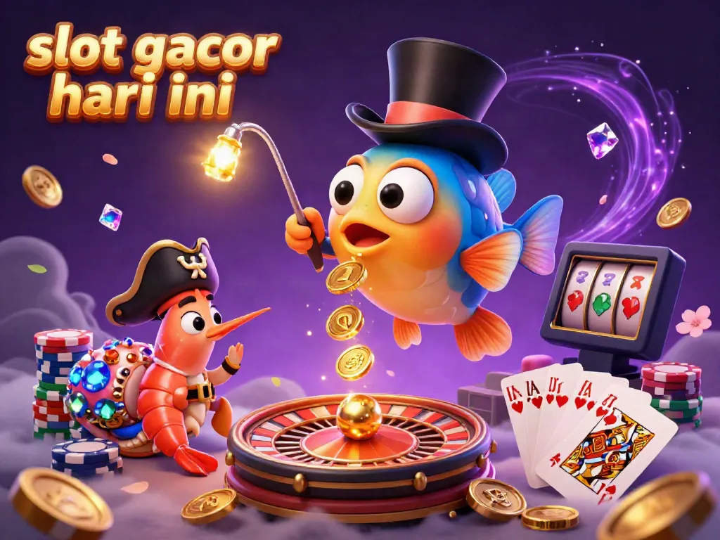 Menangkan slot gacor hari ini dengan gambar kartun ikan serigala misterius menarik koin emas dan karakter laut lainnya.