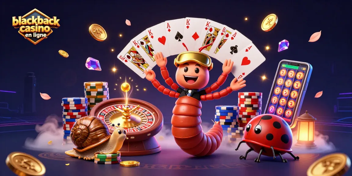 Jouez au blackjack casino en ligne avec un décor vibrant de pièces dorées et de cartes