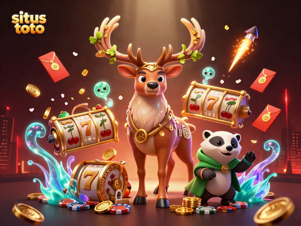 Explore situs toto with a vibrant 3D casino scene filled with interactive gaming elements.