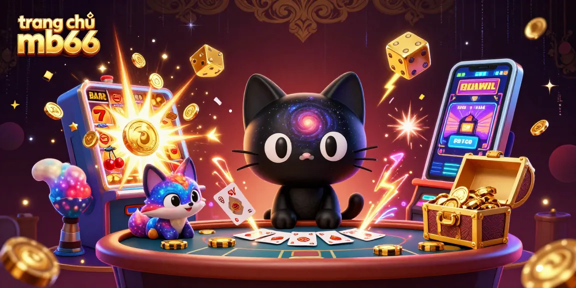 Engage in thrilling gameplay at trang chủ mb66 with a mesmerizing cosmic casino scene featuring vibrant characters.