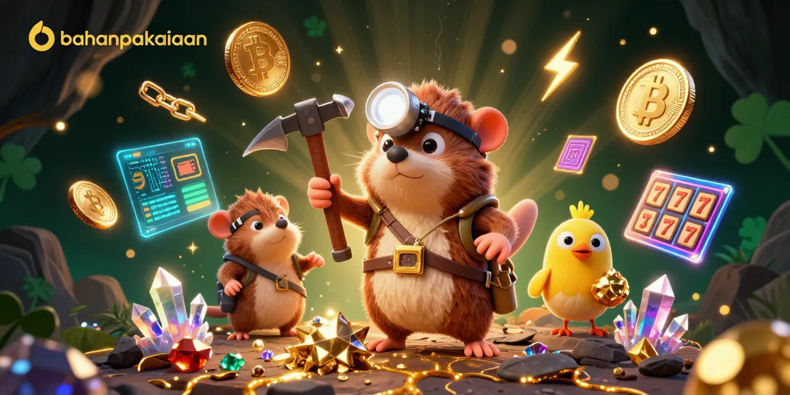 Experience thrilling gaming action with bahanpakaian's vibrant 3D treasure hunt scene featuring crypto elements.