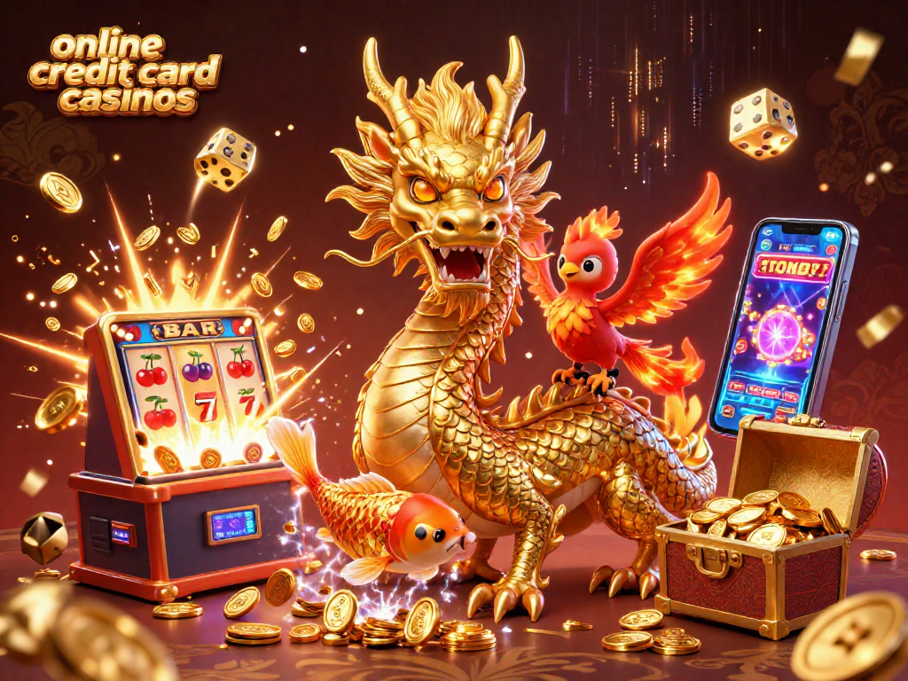 Experience the thrill of online credit card casinos with vibrant 3D characters and dynamic gaming elements.