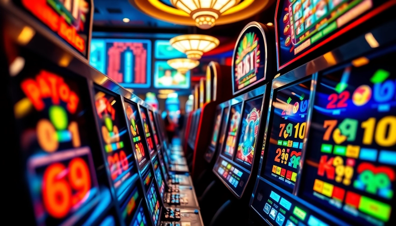 Slot gacor hari ini dengan layar permainan yang cerah menarik perhatian pengunjung kasino.