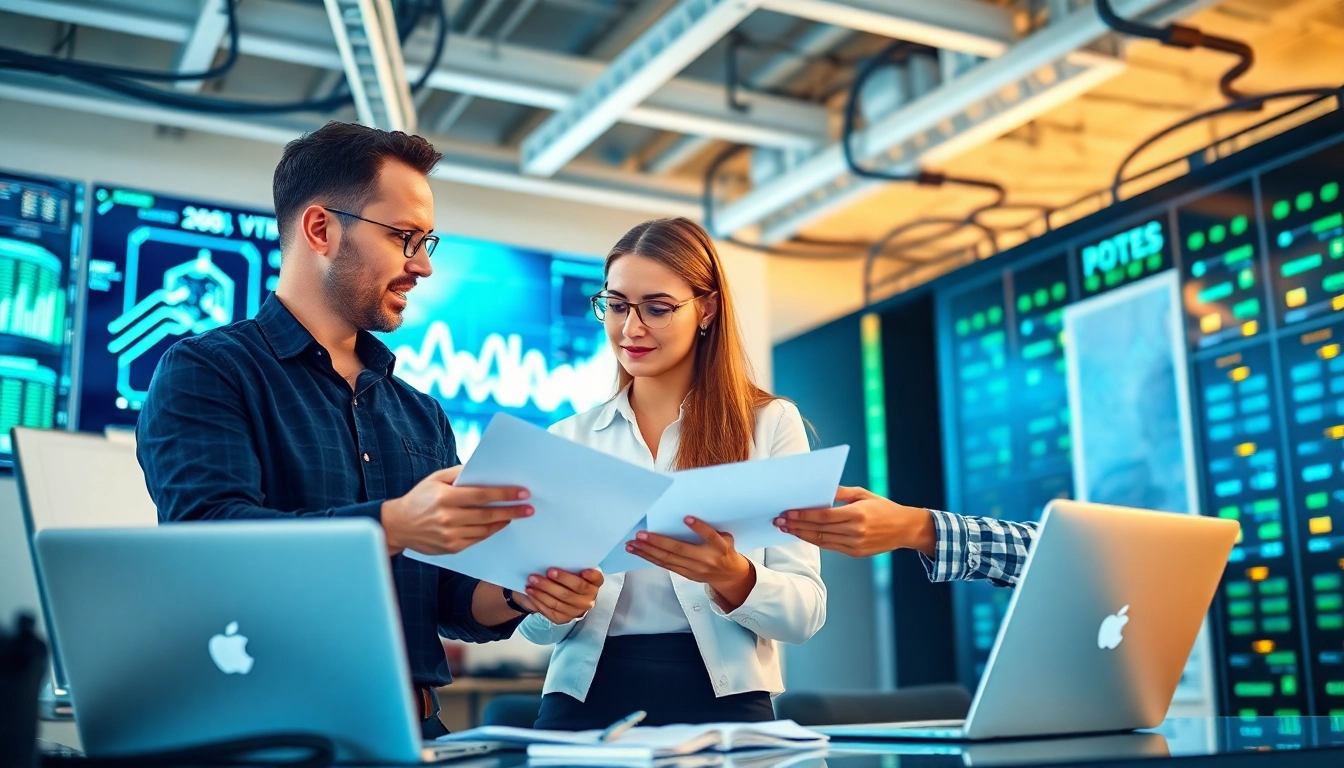 Boost your business with managed IT services Lakeland, as professionals collaborate in a modern office.