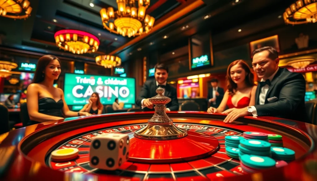 Exciting gameplay at Trang chủ MM88 casino featuring roulette, cards, and vibrant players.
