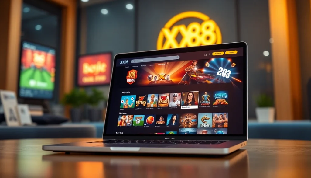 Dynamic interface of Trang Chủ XX88 showing popular casino games, enhancing user engagement.