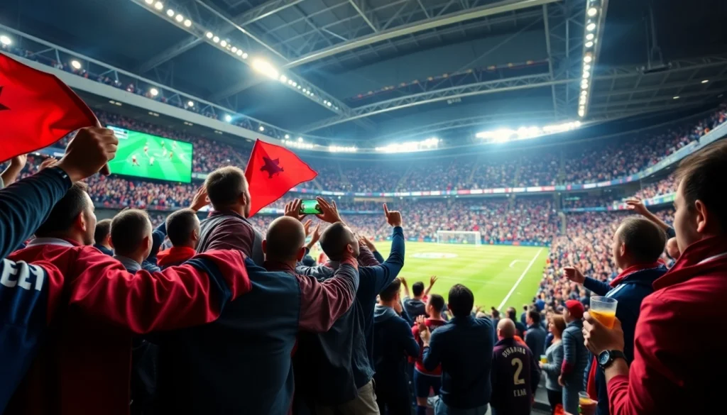 해외축구중계를 즐기는 열정적인 팬들과 함께한 경기 장면