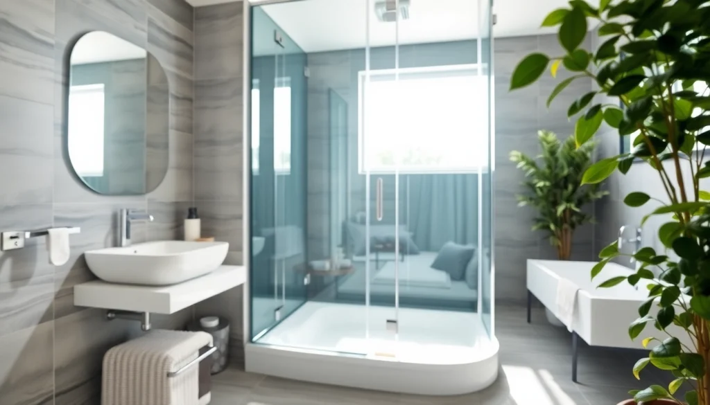 Elegante sonni Duschkabine in modernem Badezimmer mit gläsernen Türen und stilvollem Design.