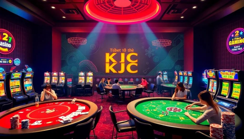 KJC AC 3 immersive casino experience with thrilling tables, dice, and slot machines.