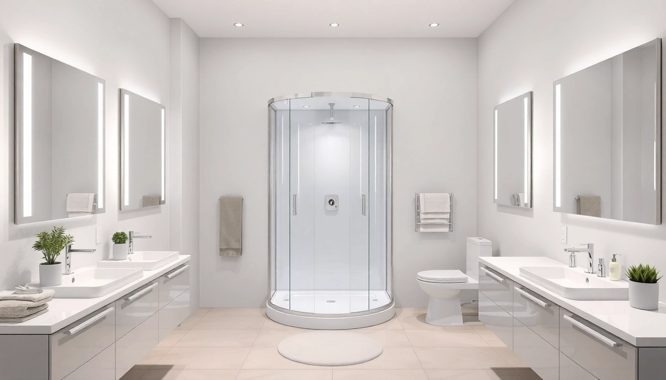 Sirhona France propose une cabine de douche élégante et moderne dans un cadre de salle de bain luxueux.