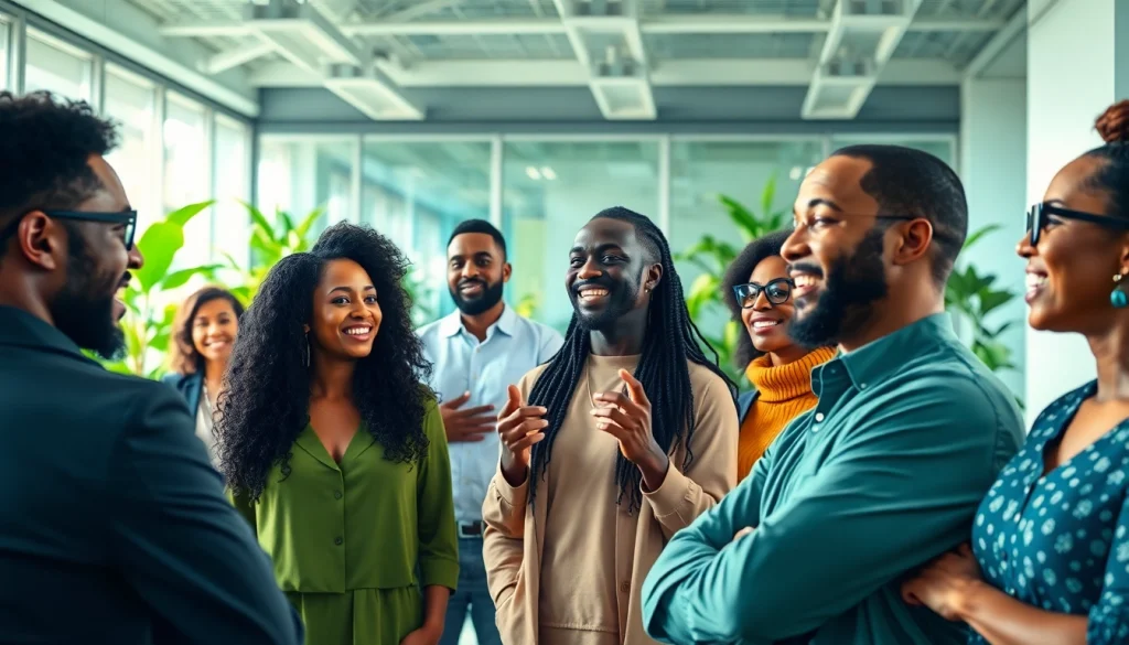 Engaging scene of Black entrepreneurs pitching innovative ideas in a lively conference room during Bet on Black.