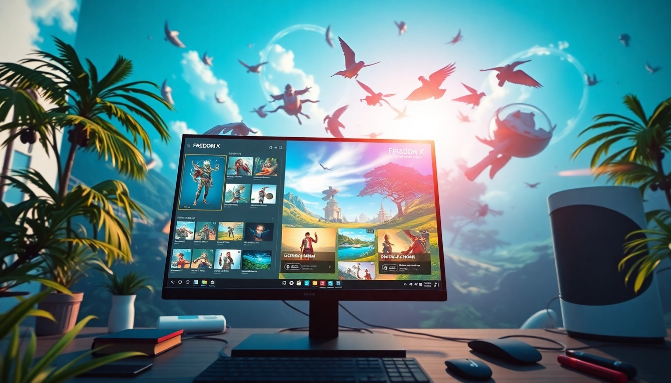 Design unique virtual worlds with Freedom X's creative game-making interface.