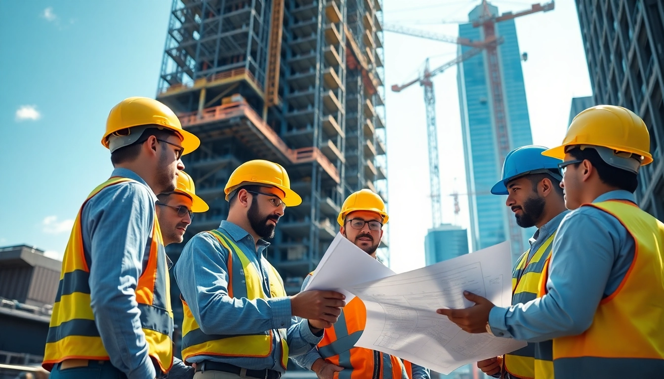 Manhattan General Contractor team actively collaborating on a building project in the city.