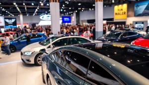Visit the vibrant auto cars show with new car displays and enthusiastic attendees enjoying the event.