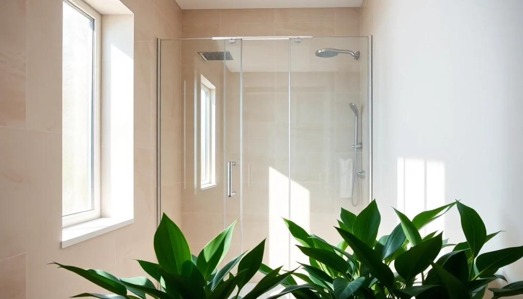 Admire la paroi de douche à l'italienne élégante et moderne dans une salle de bains spacieuse.