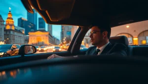 Experience seamless Chauffeur Hire with a professional driver behind the wheel of a luxury car.