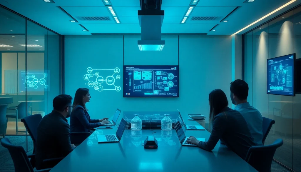 IT Infrastructure Management Tampa professionals collaborating in a modern office setting.