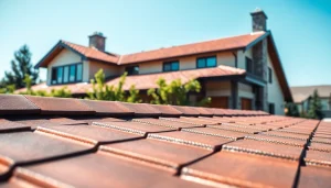 Showcasing high-quality roofing solutions with rich textures, natural light, and a secure home environment.