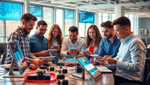 Engage with Technology through collaborative workspace showcasing innovation.