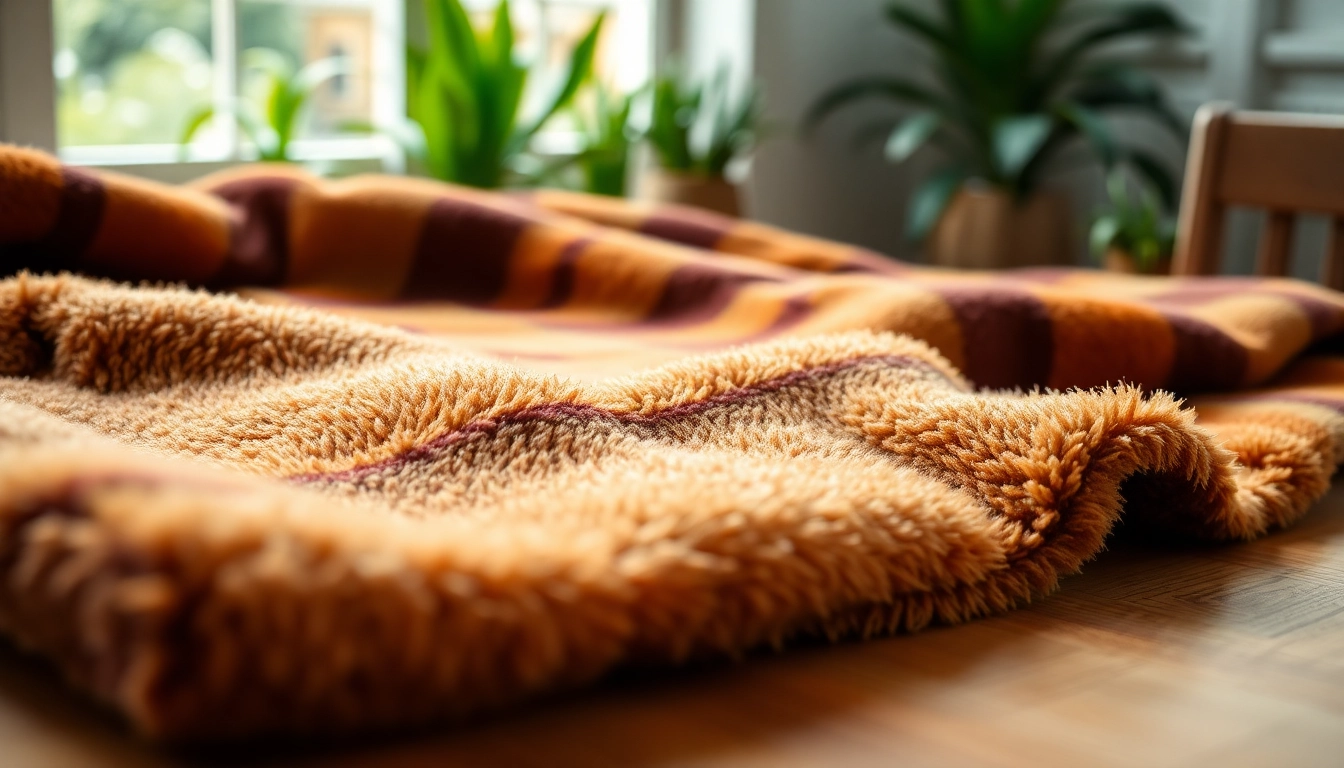 Fleece fabric close-up showcasing its warmth and softness in a cozy setting.