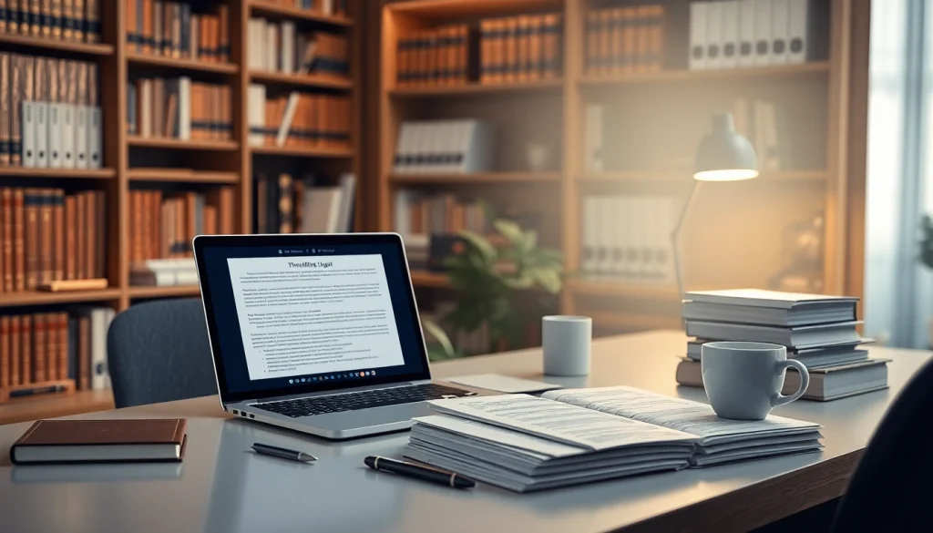 Espace de travail professionnel d'un traducteur assermenté russe, comprenant des documents bilingues, des documents juridiques et des ouvrages de traduction.