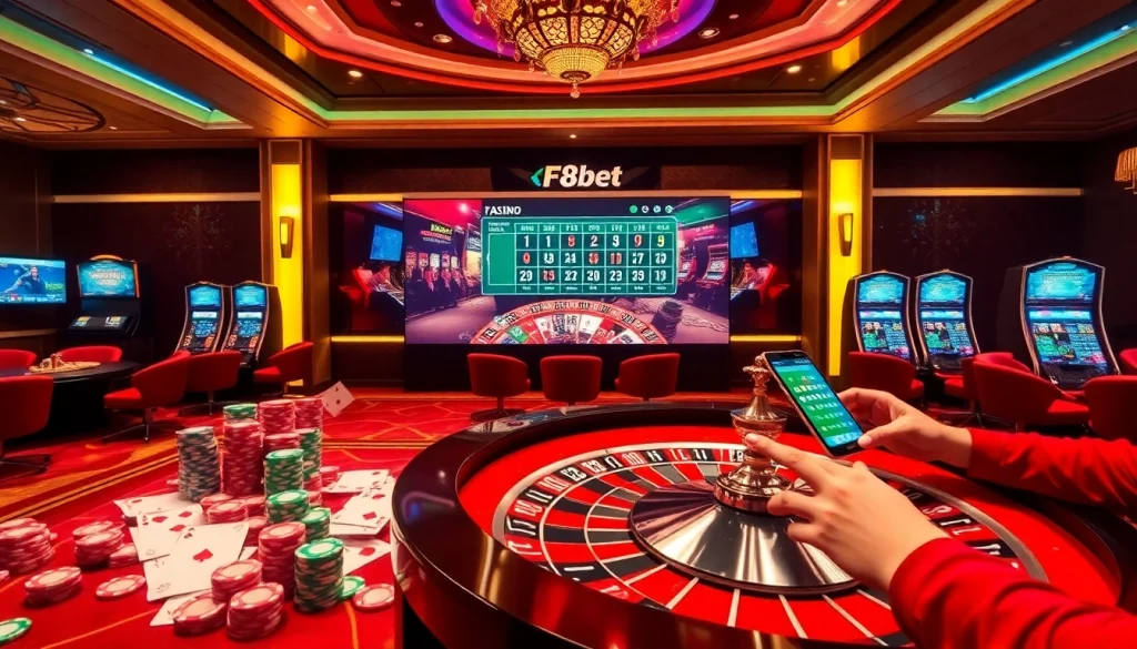 Experience the excitement of F8bet's vibrant online casino with dynamic gaming elements.