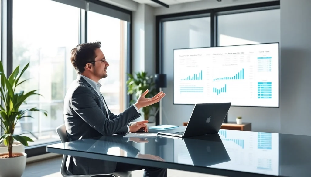 신용카드 현금화 관련된 재정 상담자가 모던한 사무실에서 토론하는 모습