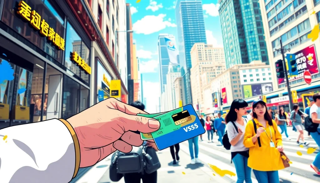 카드깡 현금화 과정에서 현금을 교환하는 손과 신용카드 모습