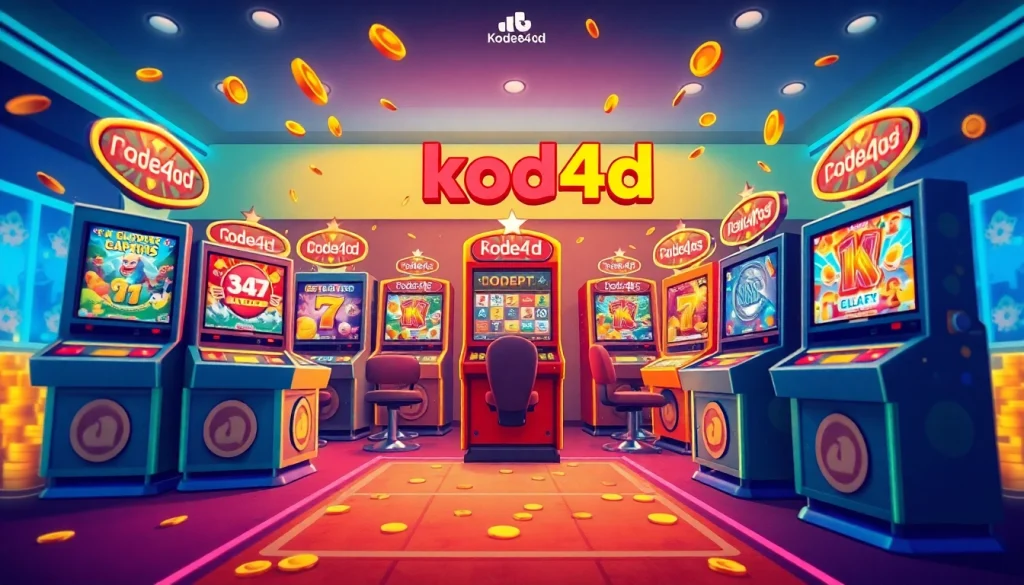 Kode4d slot vibrant gaming interface with colorful machines and exciting visuals