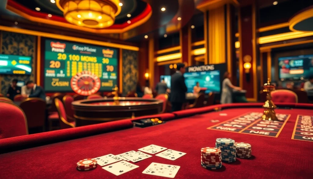 Engaging casino scene featuring 상품권카드 deals at a poker table.